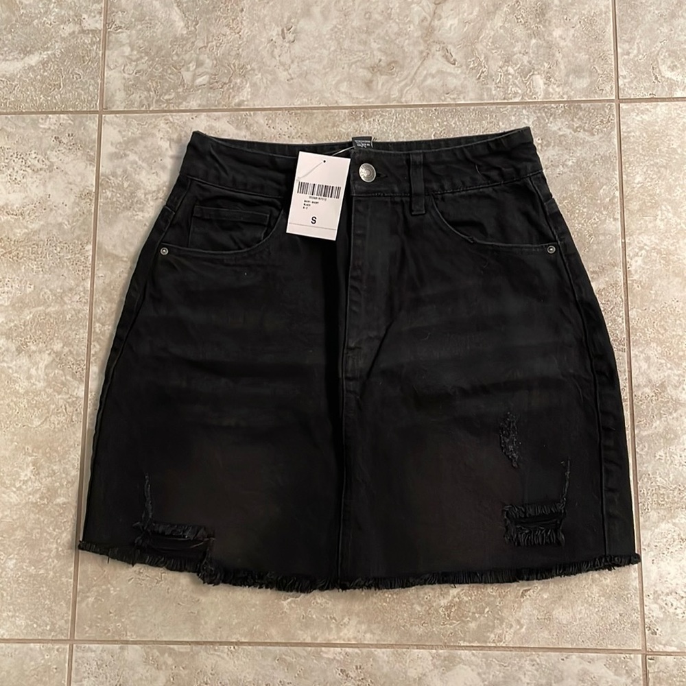 Black Denim Skirt